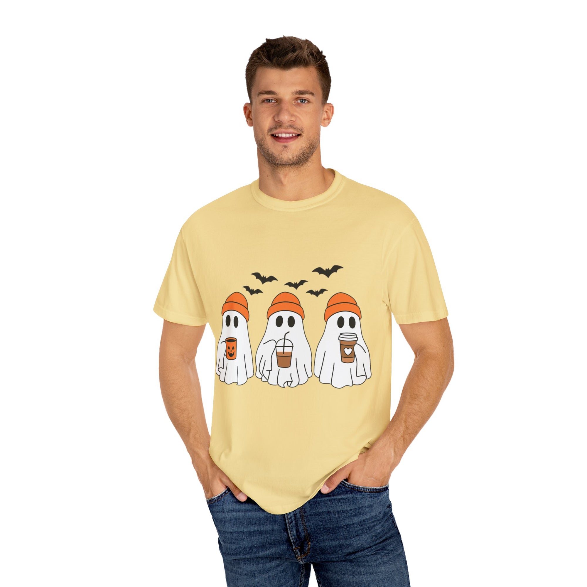 Ghostly Vibes Tee – Cute Unisex Halloween Graphic T-Shirt
