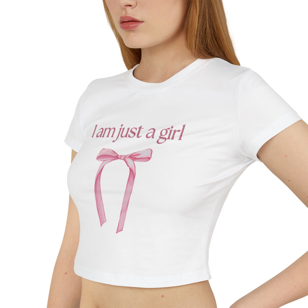 "I'm Literally Just a Girl" Baby Tee – Soft Cotton Y2K Aesthetic Top