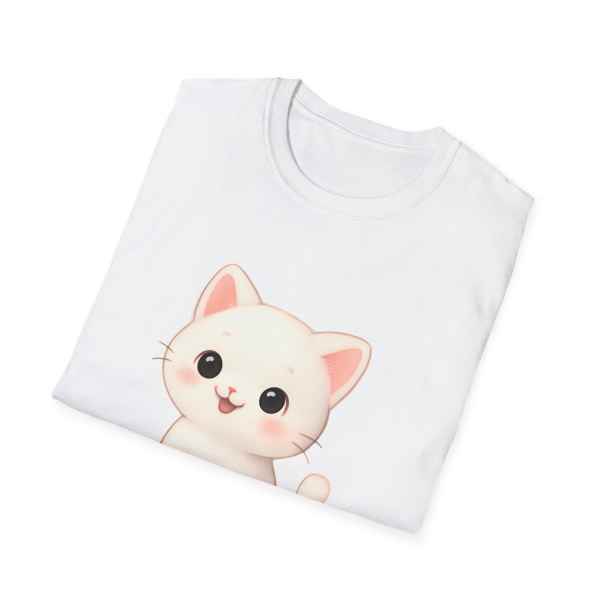 Cute Cat Meow T-Shirt – Unisex Softstyle Tee | Adorable Kitten Graphic for Kids & Adults | Perfect Gift for Cat Lovers