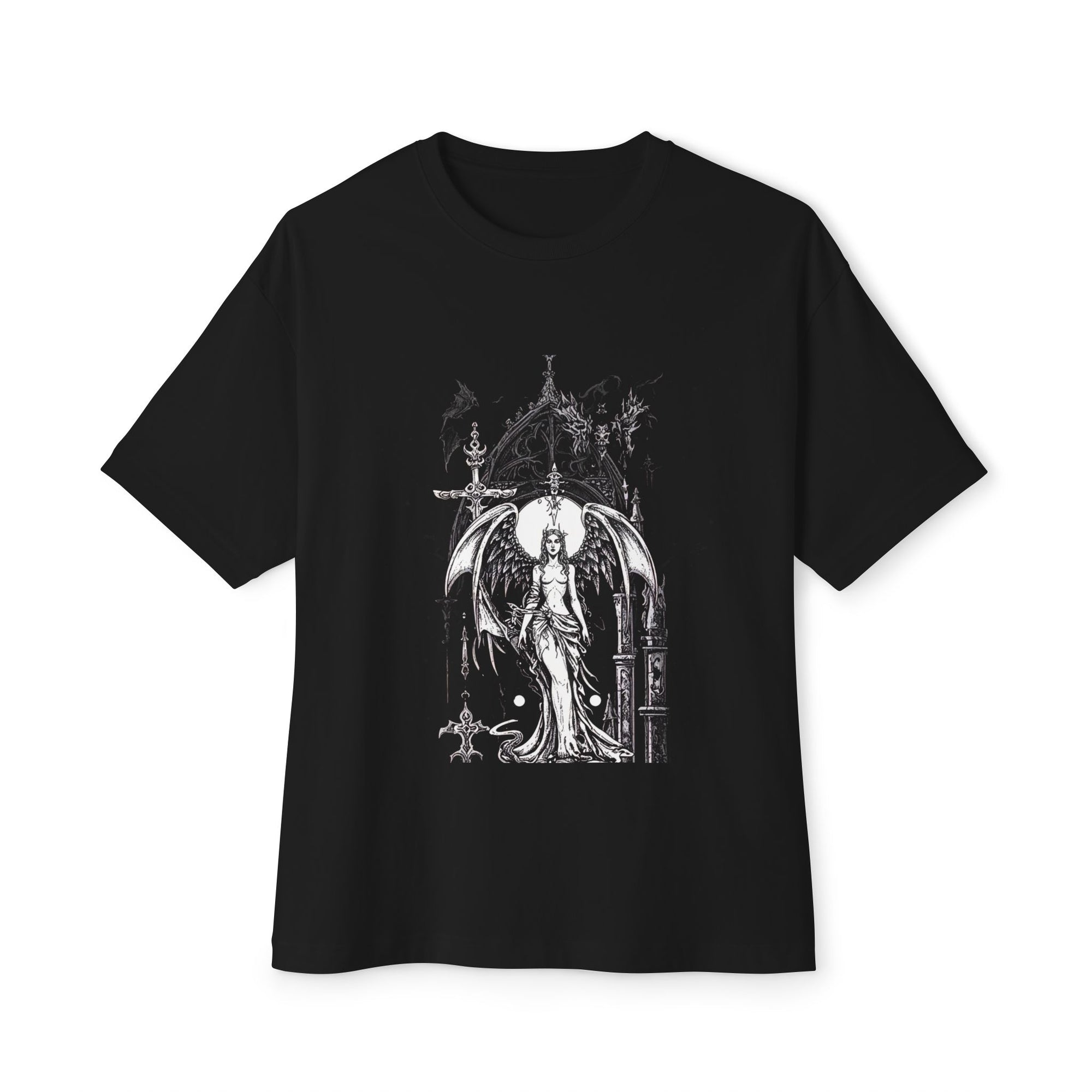 Gothic Angel Oversized Tee – Chill and Bold