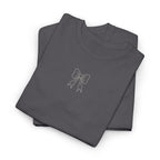 Minimalist Bow Graphic Tee – Cute Unisex T-Shirt, 100% Cotton Casual Wear (embroidered)