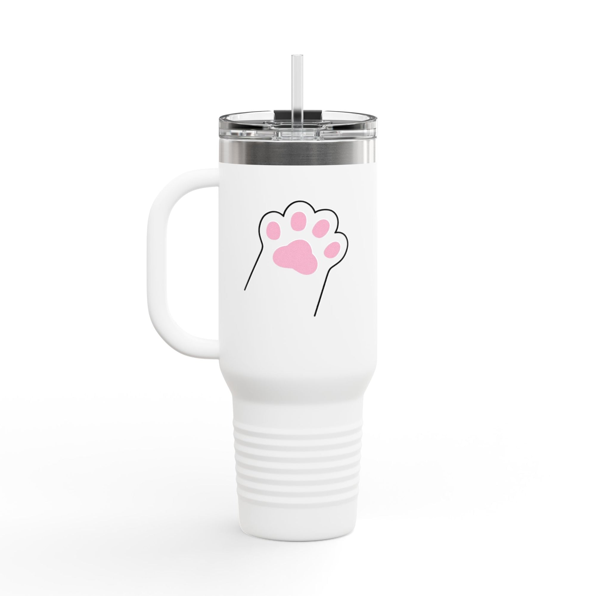 Cute Cat Insulated Travel Mug with Handle | Stainless Steel Tumbler for Coffee & Tea | Leak-Proof Gift for Cat Lovers