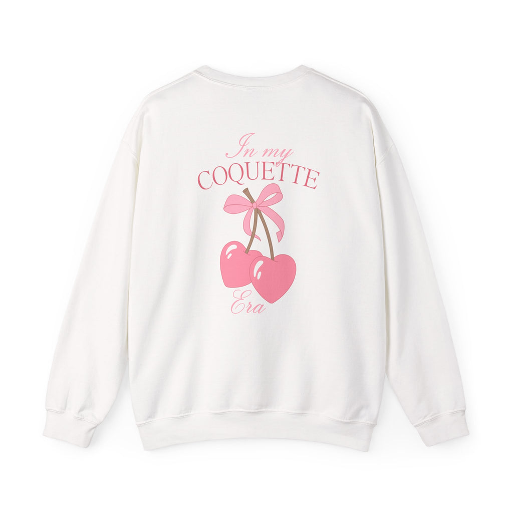 Coquette Era Crewneck Sweatshirt – Cute Cherry Print, Cozy Women's Sweater, Playful Casual Fashion