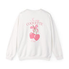 Coquette Era Crewneck Sweatshirt – Cute Cherry Print, Cozy Women's Sweater, Playful Casual Fashion
