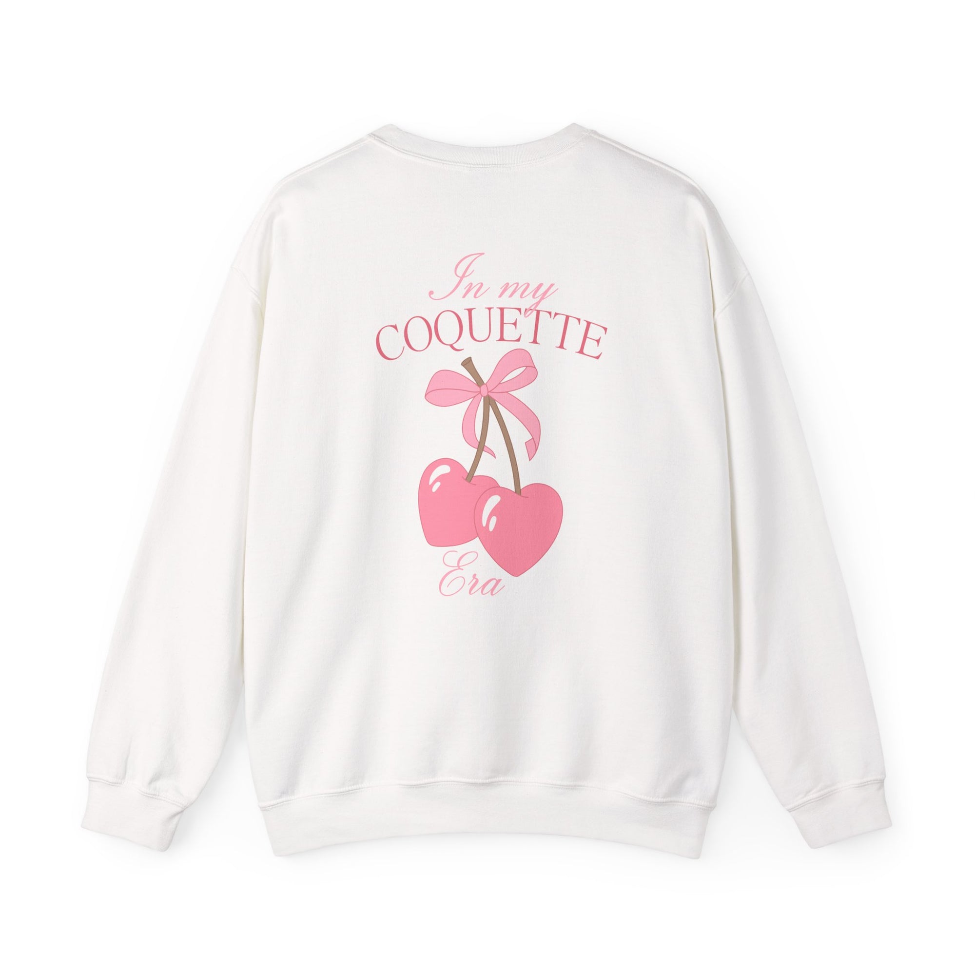 Coquette Era Crewneck Sweatshirt – Cute Cherry Print, Cozy Women's Sweater, Playful Casual Fashion