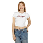 “Life Sucks but I Suck Better” Baby Tee – Bold Graphic Crop Top for Women
