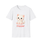 Cute Cat Meow T-Shirt – Unisex Softstyle Tee | Adorable Kitten Graphic for Kids & Adults | Perfect Gift for Cat Lovers