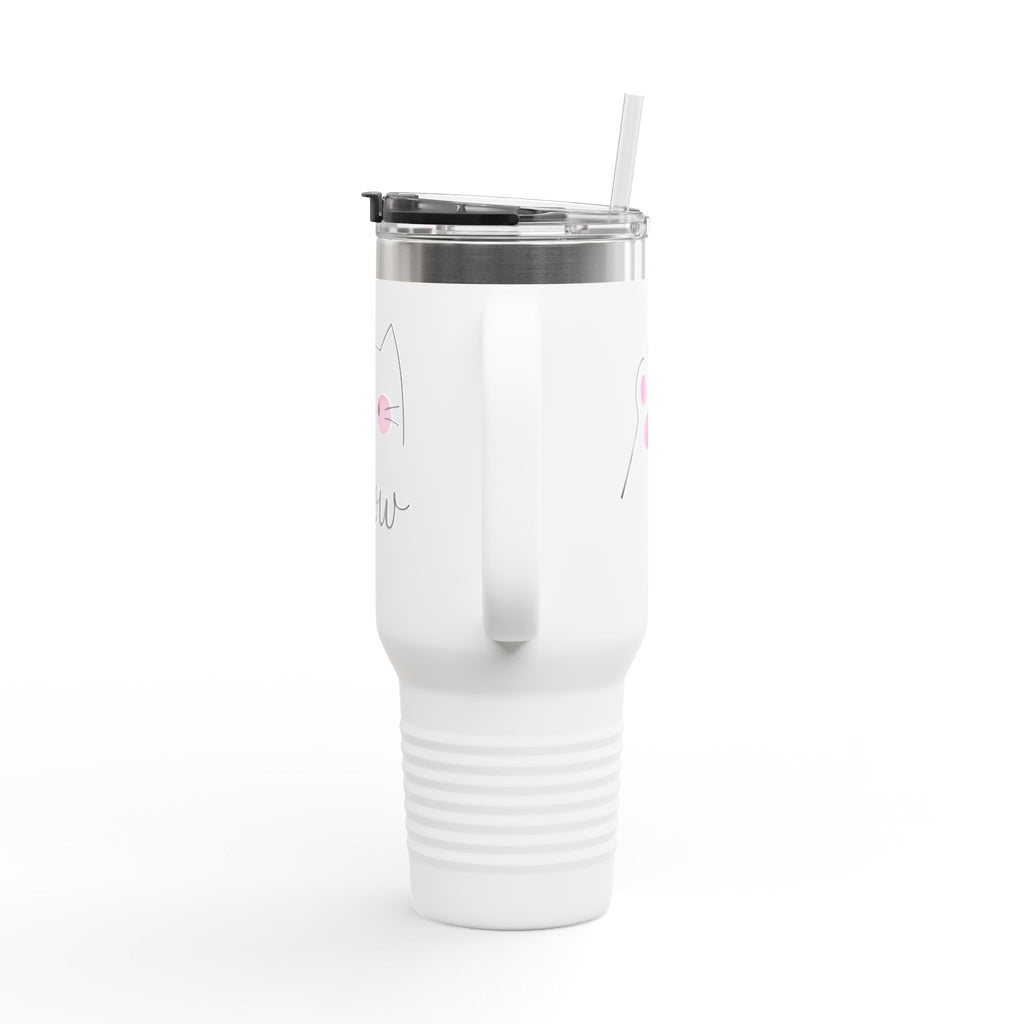 Cute Cat Insulated Travel Mug with Handle | Stainless Steel Tumbler for Coffee & Tea | Leak-Proof Gift for Cat Lovers