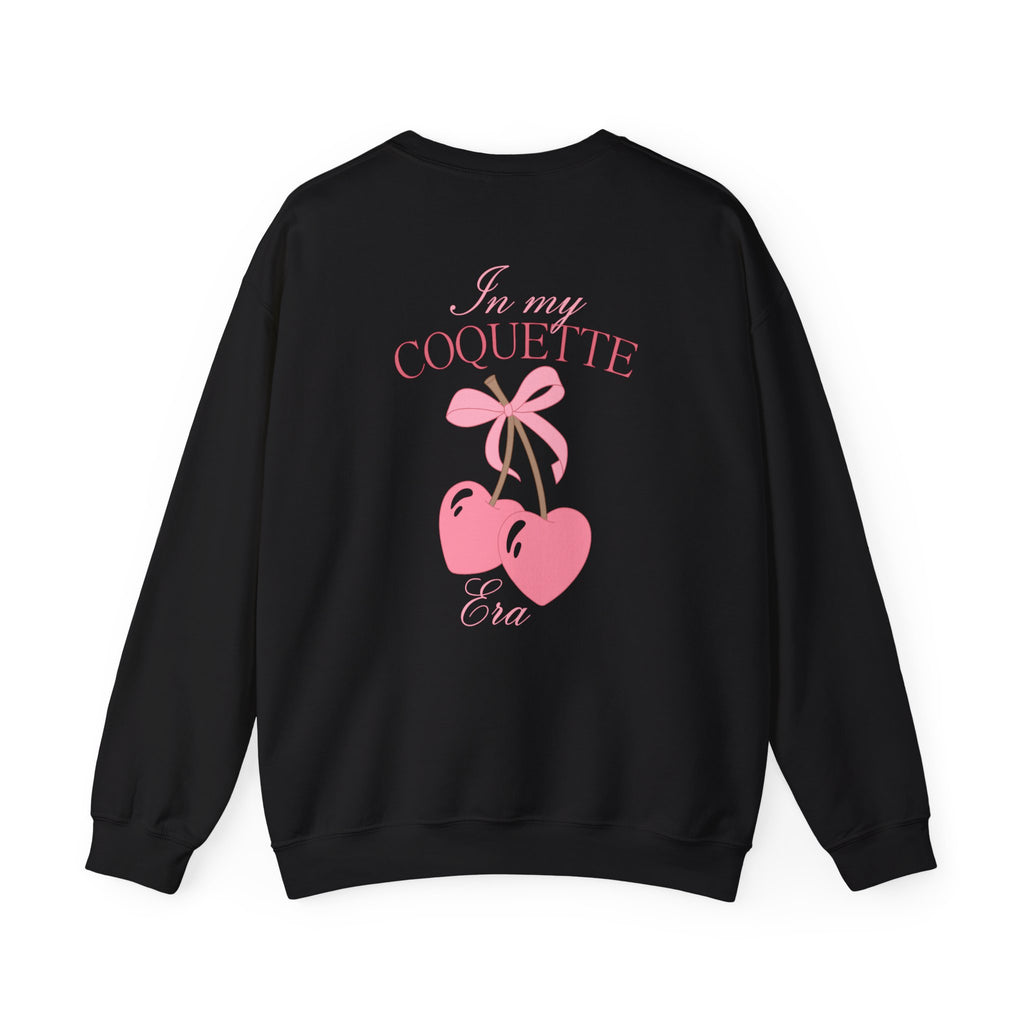 Coquette Era Crewneck Sweatshirt – Cute Cherry Print, Cozy Women's Sweater, Playful Casual Fashion