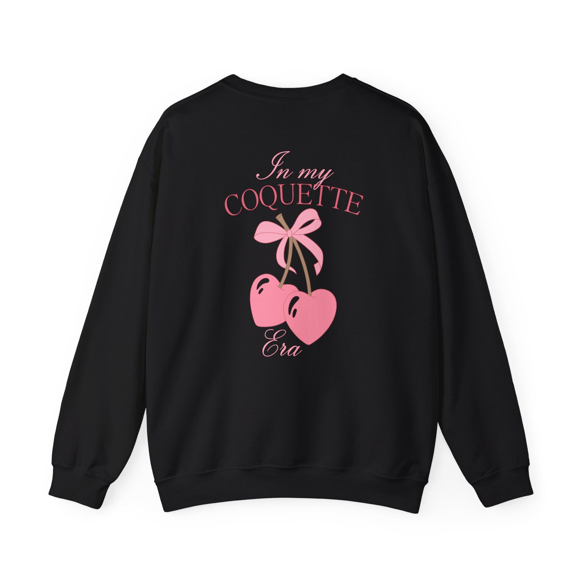Coquette Era Crewneck Sweatshirt – Cute Cherry Print, Cozy Women's Sweater, Playful Casual Fashion