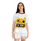Meow-stery Cat Pajama Set – Cute Women’s Short Sleepwear & Loungewear