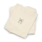 Minimalist Bow Graphic Tee – Cute Unisex T-Shirt, 100% Cotton Casual Wear (embroidered)