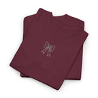 Minimalist Bow Graphic Tee – Cute Unisex T-Shirt, 100% Cotton Casual Wear (embroidered)