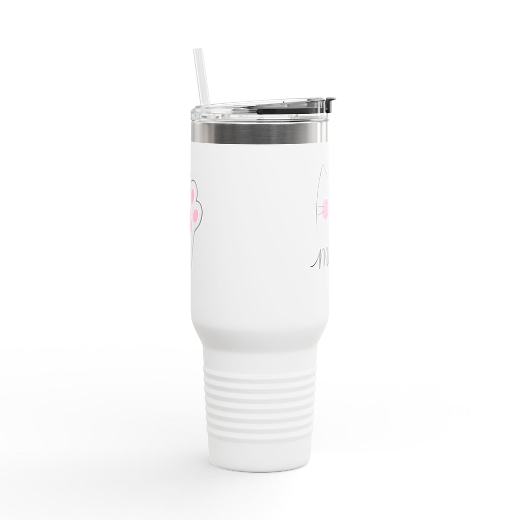 Cute Cat Insulated Travel Mug with Handle | Stainless Steel Tumbler for Coffee & Tea | Leak-Proof Gift for Cat Lovers