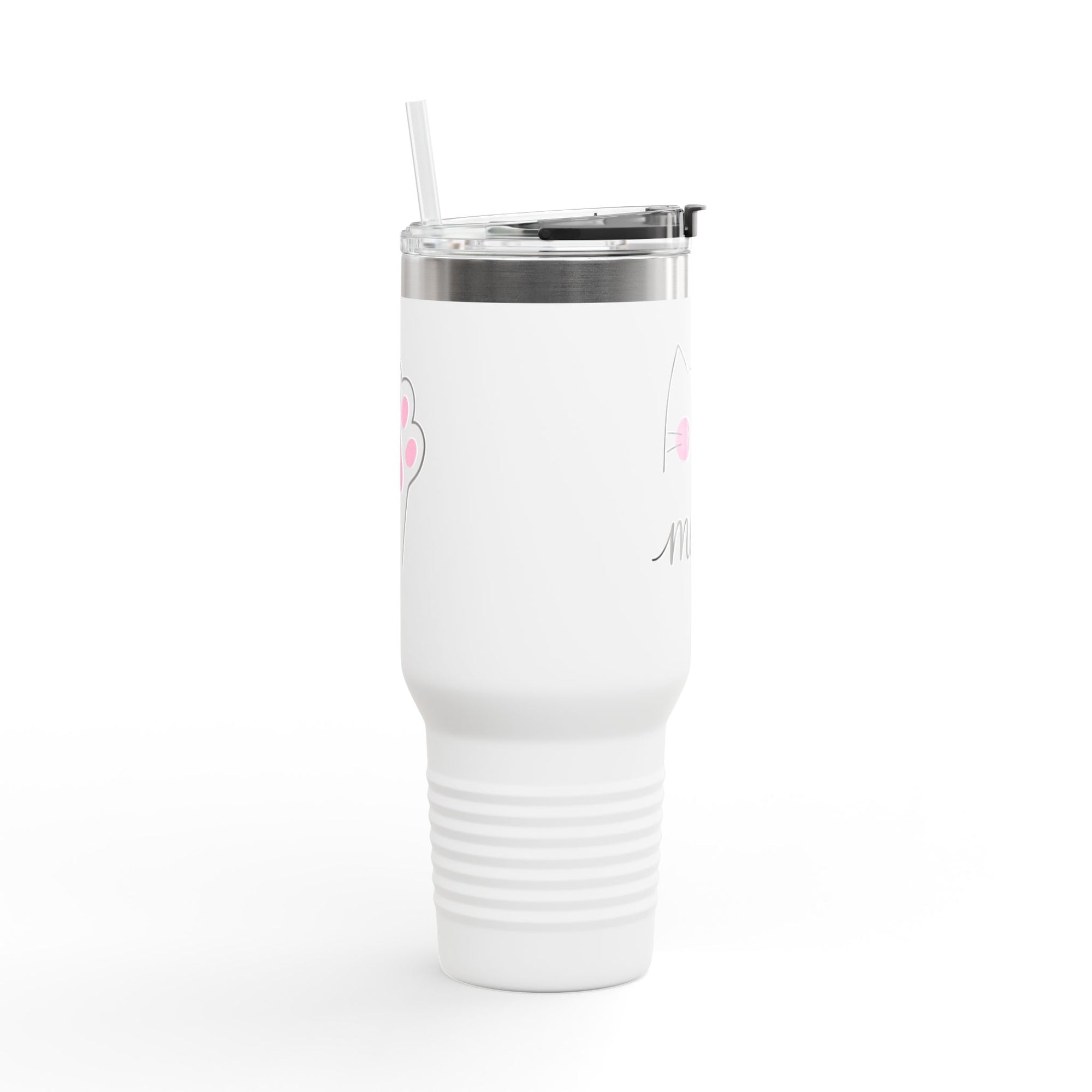 Cute Cat Insulated Travel Mug with Handle | Stainless Steel Tumbler for Coffee & Tea | Leak-Proof Gift for Cat Lovers