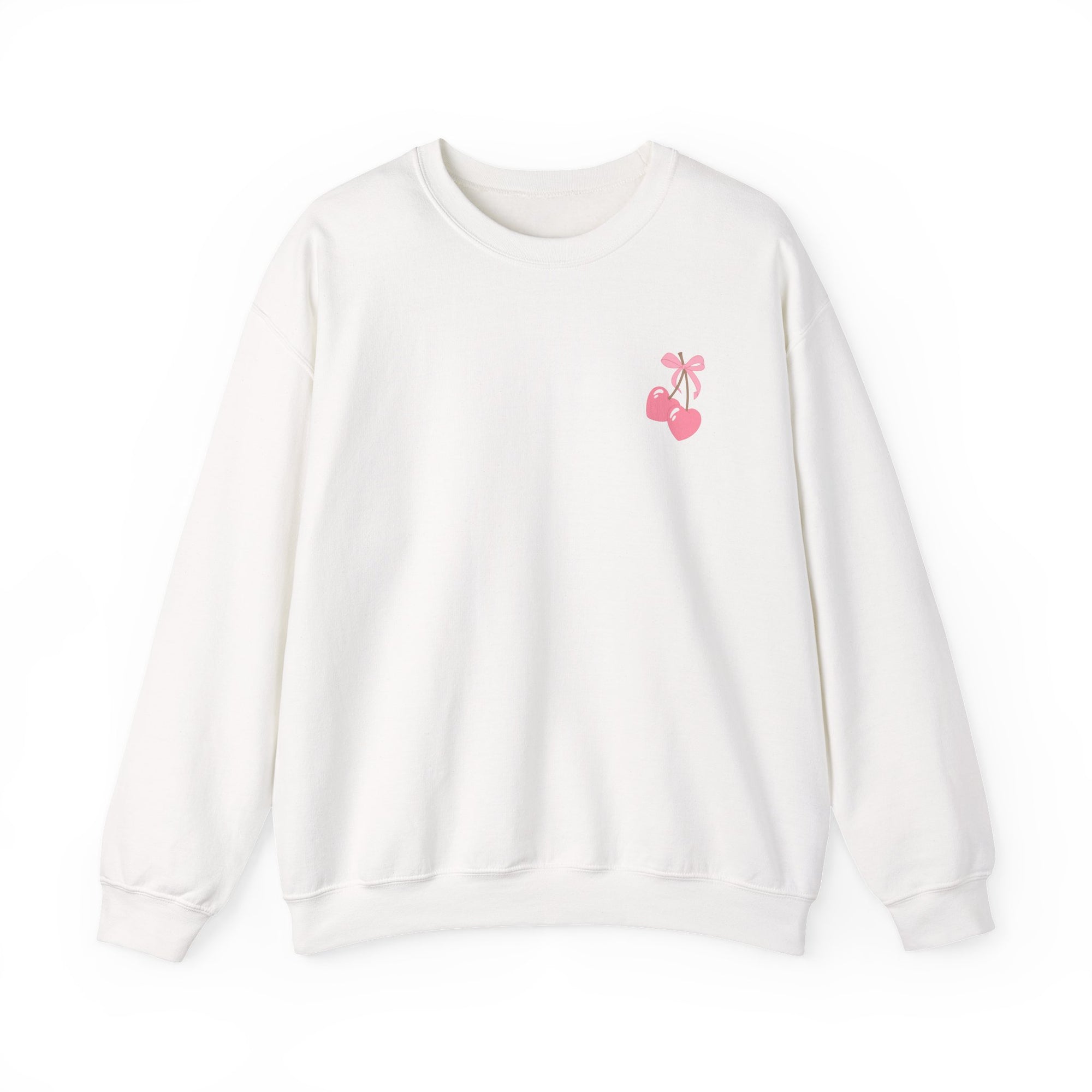 Coquette Era Crewneck Sweatshirt – Cute Cherry Print, Cozy Women's Sweater, Playful Casual Fashion