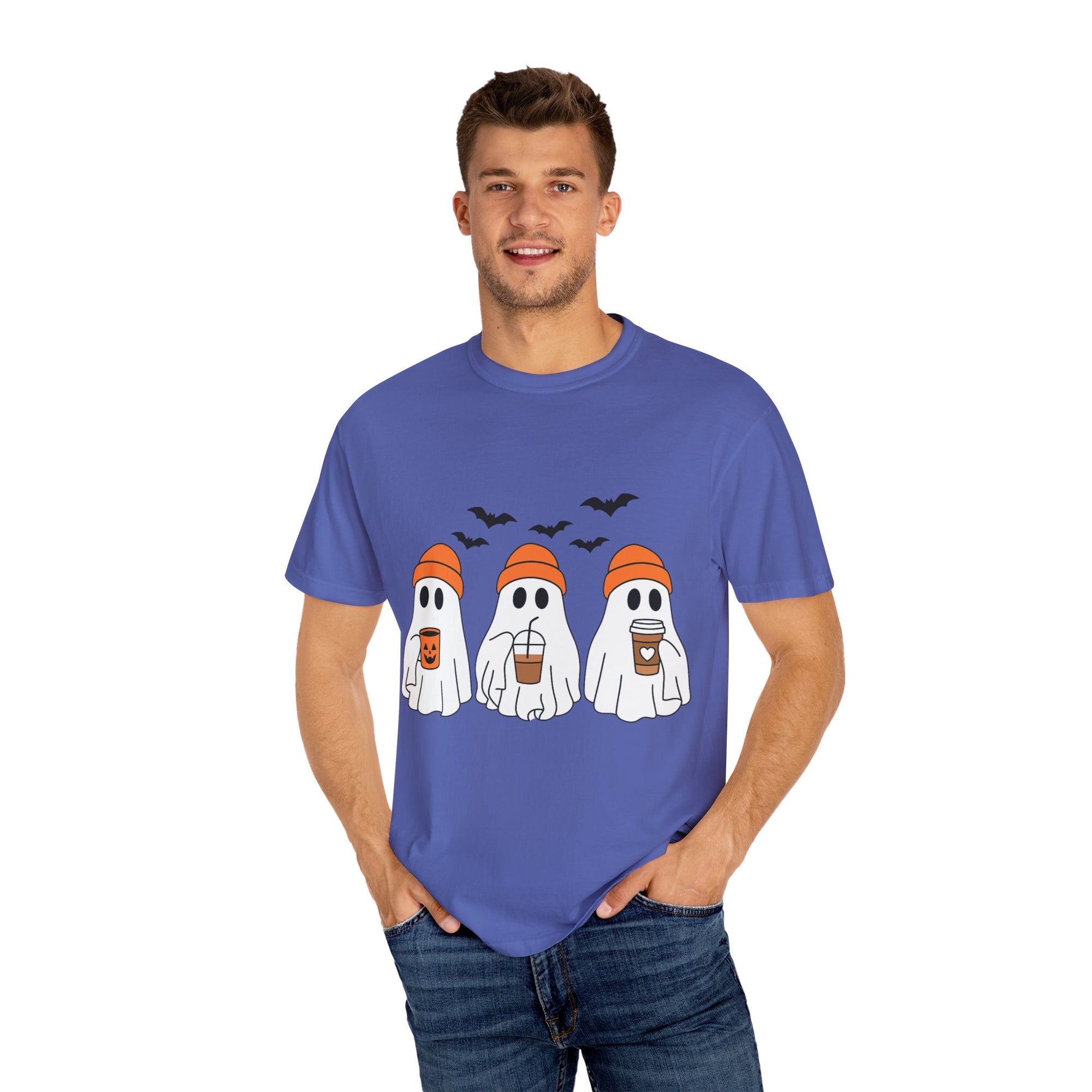 Ghostly Vibes Tee – Cute Unisex Halloween Graphic T-Shirt
