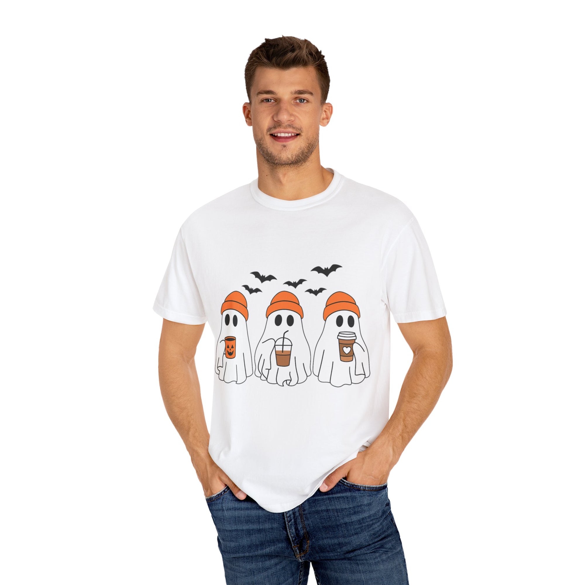 Ghostly Vibes Tee – Cute Unisex Halloween Graphic T-Shirt