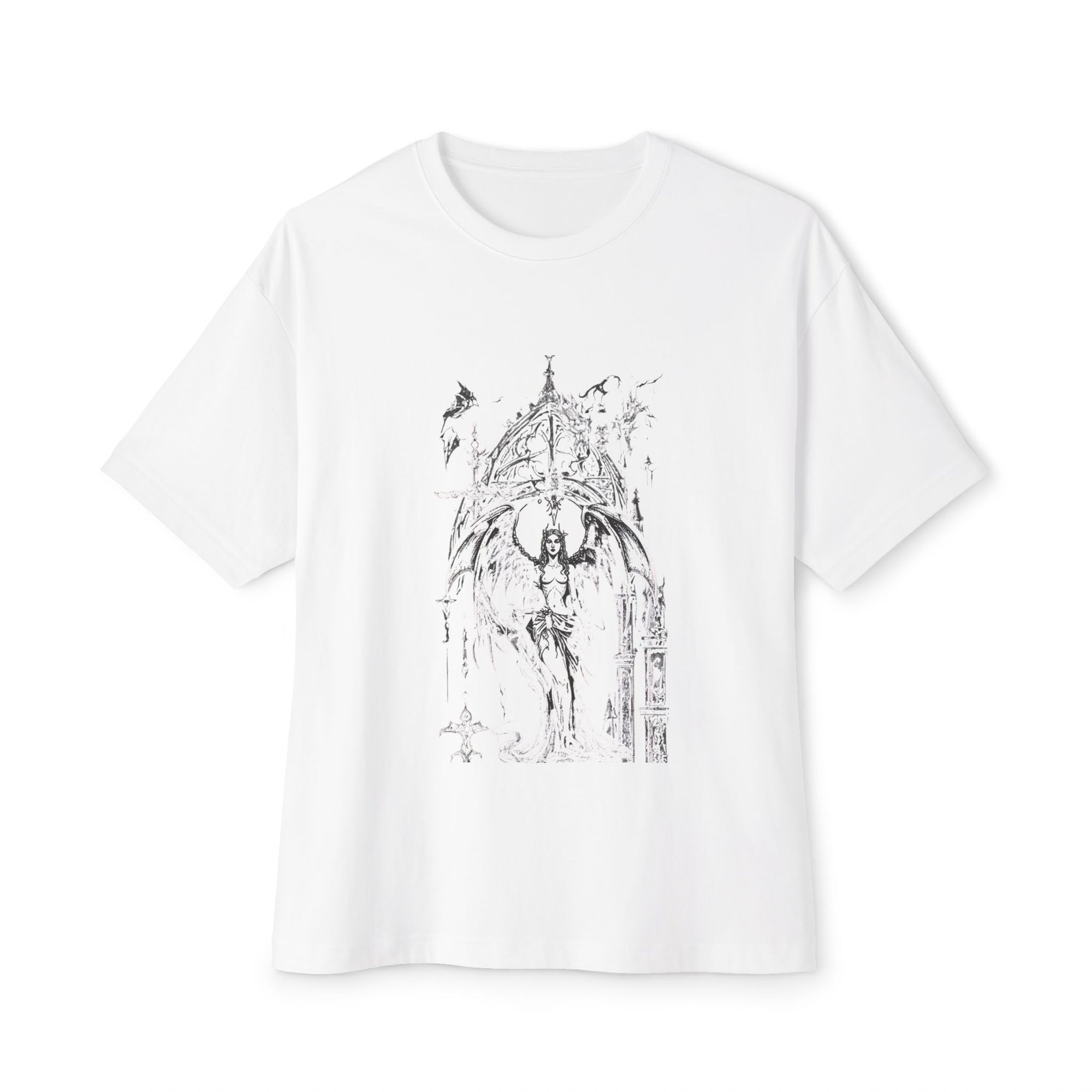 Gothic Angel Oversized Tee – Chill and Bold