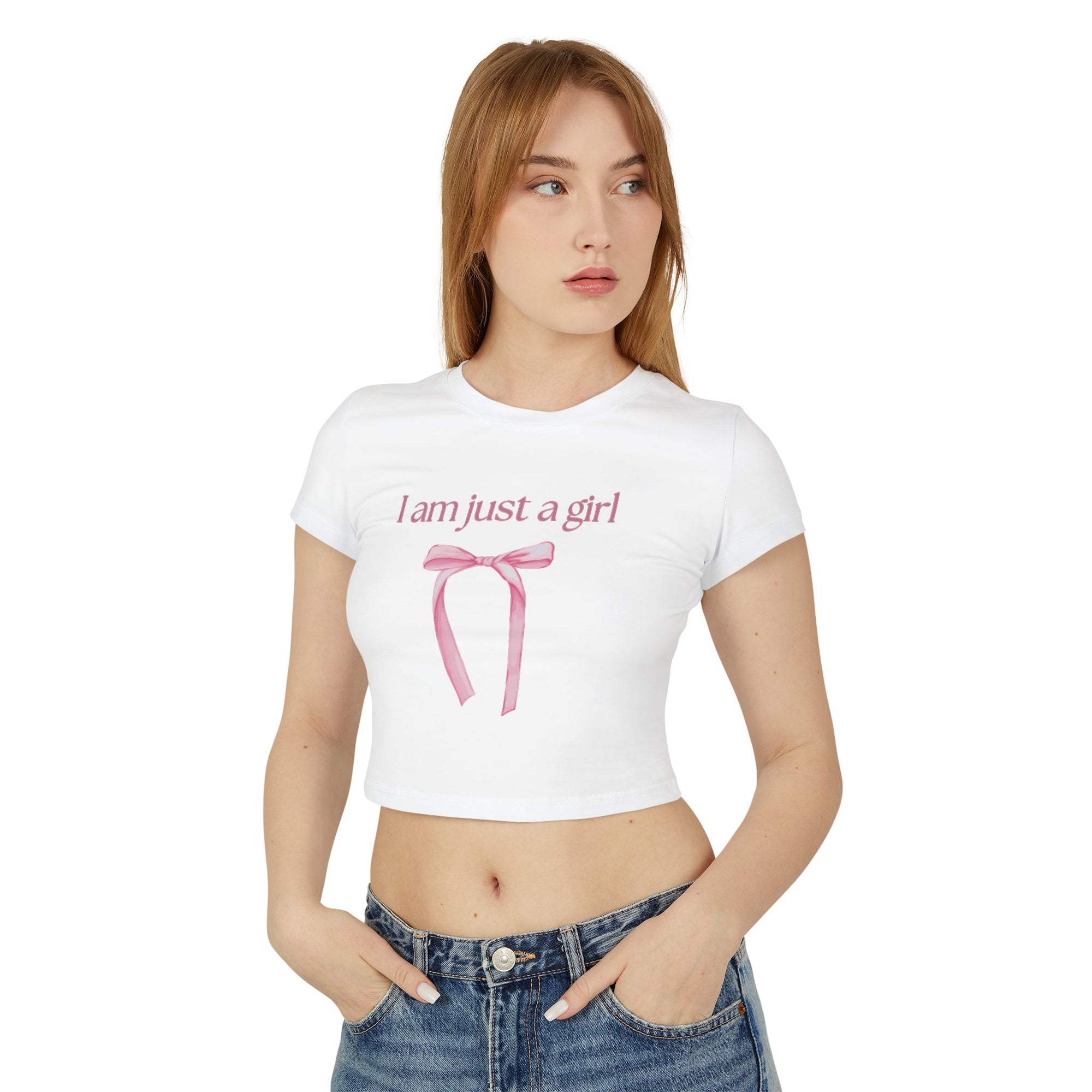 "I'm Literally Just a Girl" Baby Tee – Soft Cotton Y2K Aesthetic Top