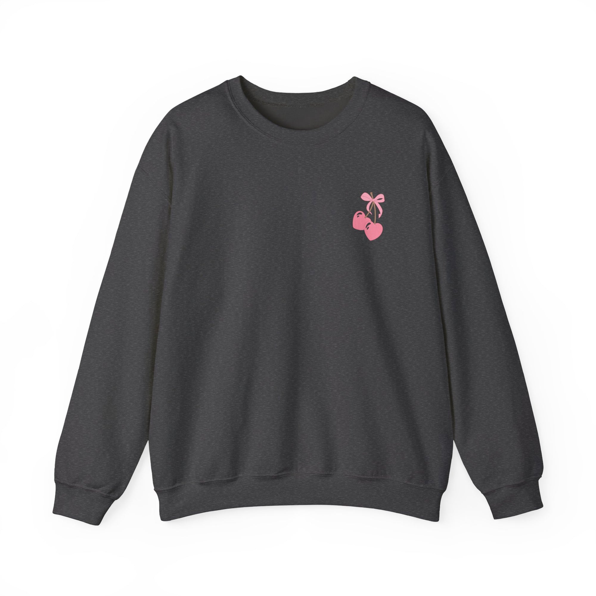 Coquette Era Crewneck Sweatshirt – Cute Cherry Print, Cozy Women's Sweater, Playful Casual Fashion