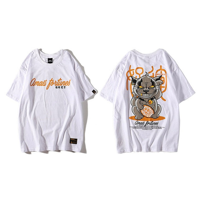Evil Fortune Cat T-Shirt – Hip Hop Harajuku Streetwear Tee