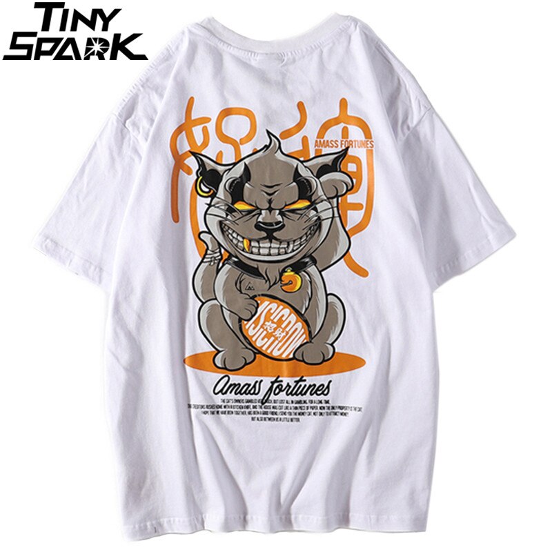 Evil Fortune Cat T-Shirt – Hip Hop Harajuku Streetwear Tee