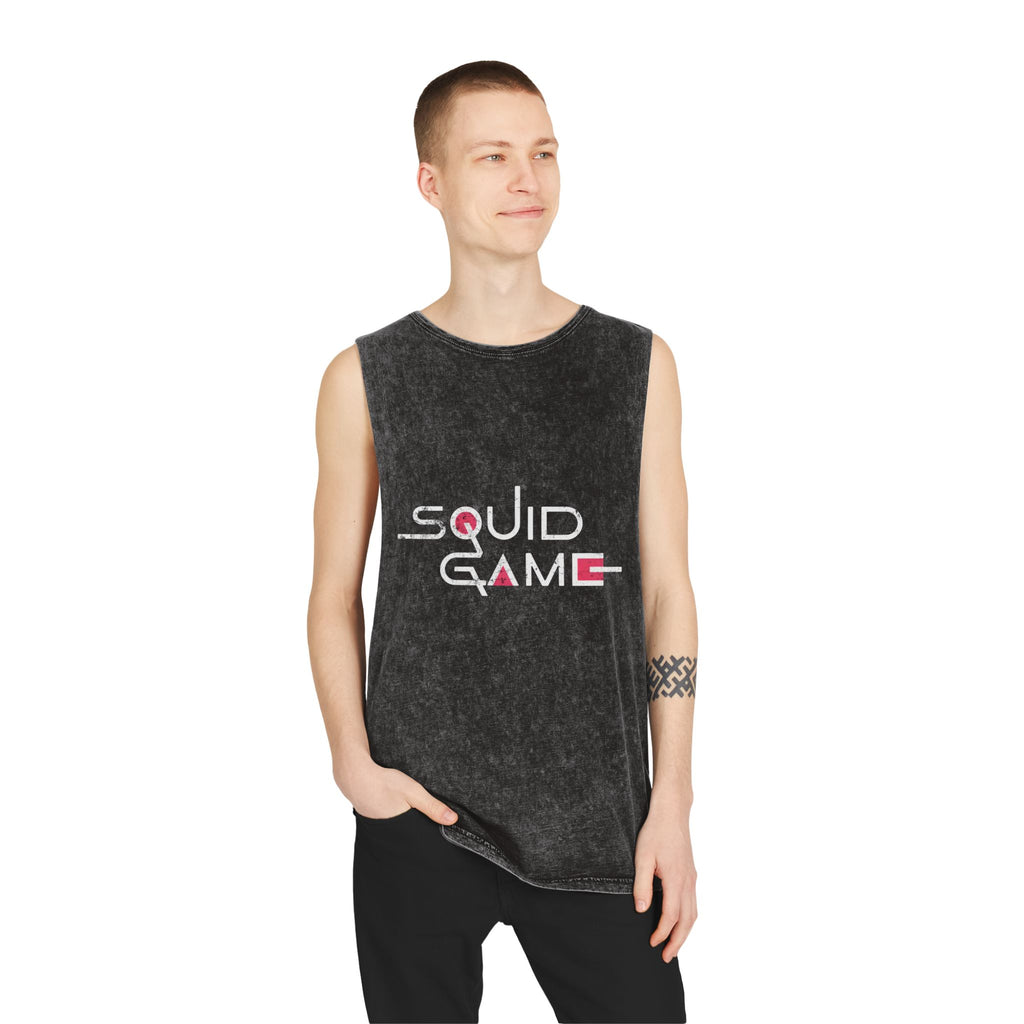 Squid Game Inspired Unisex Stonewash Tank Top | Streetwear Sleeveless Tee