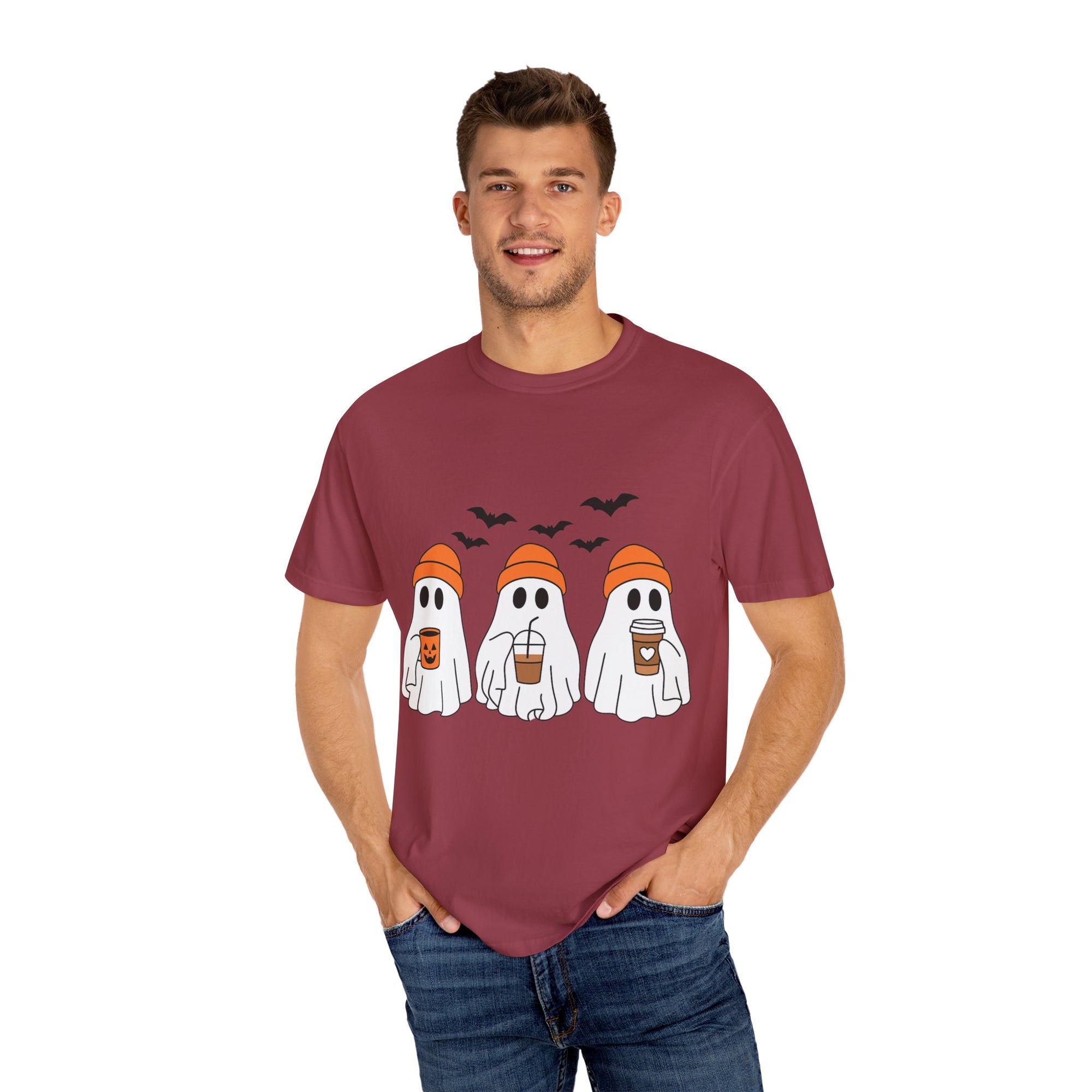 Ghostly Vibes Tee – Cute Unisex Halloween Graphic T-Shirt