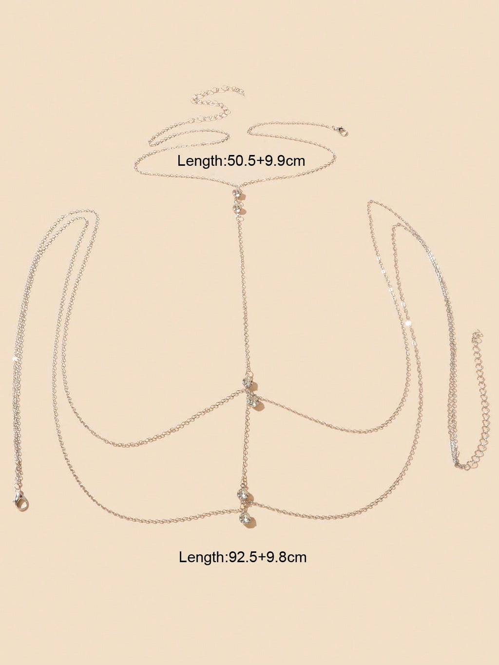 Multilayered Rhinestone Waist Body Chain Sparkling Statement Jewelry Piece