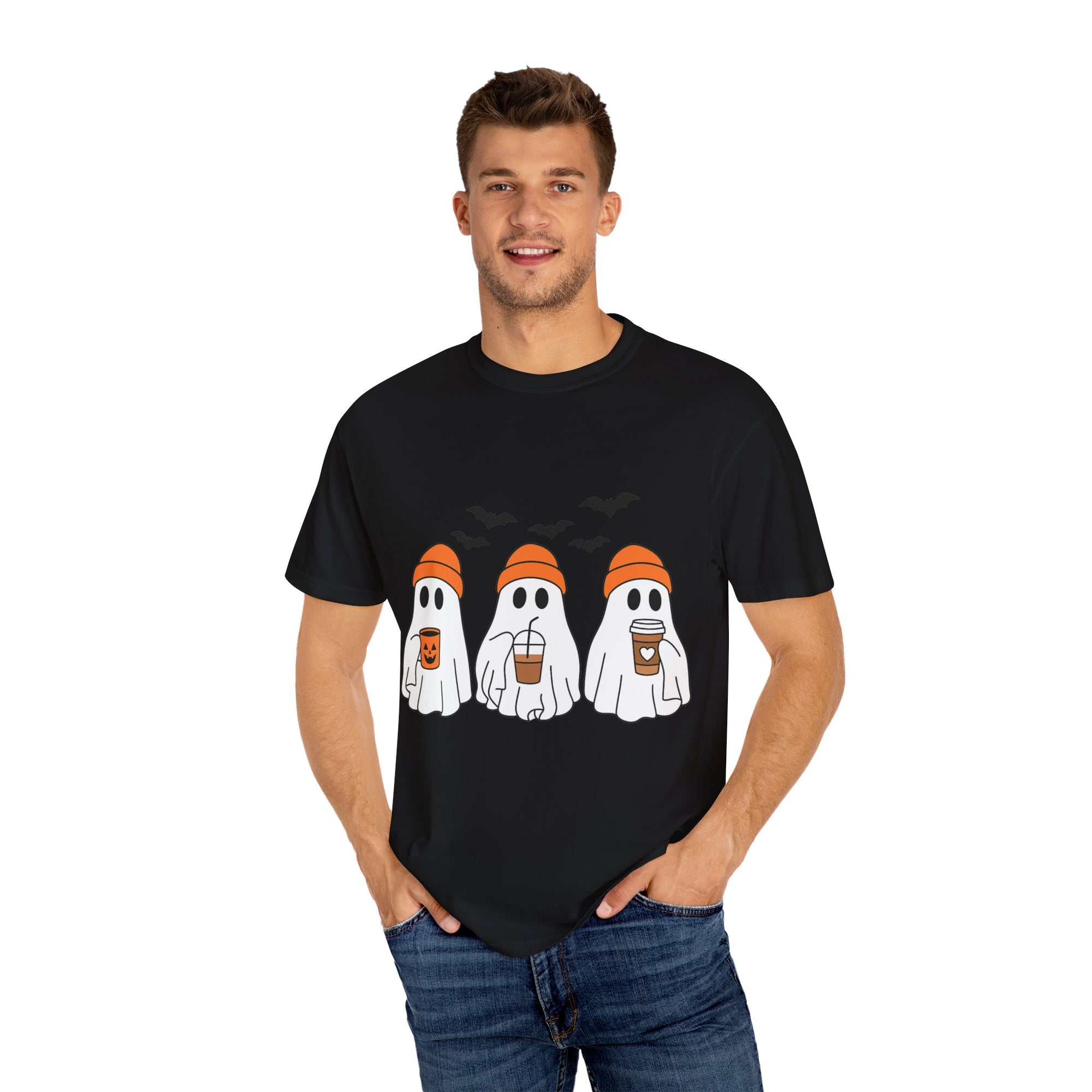 Ghostly Vibes Tee – Cute Unisex Halloween Graphic T-Shirt