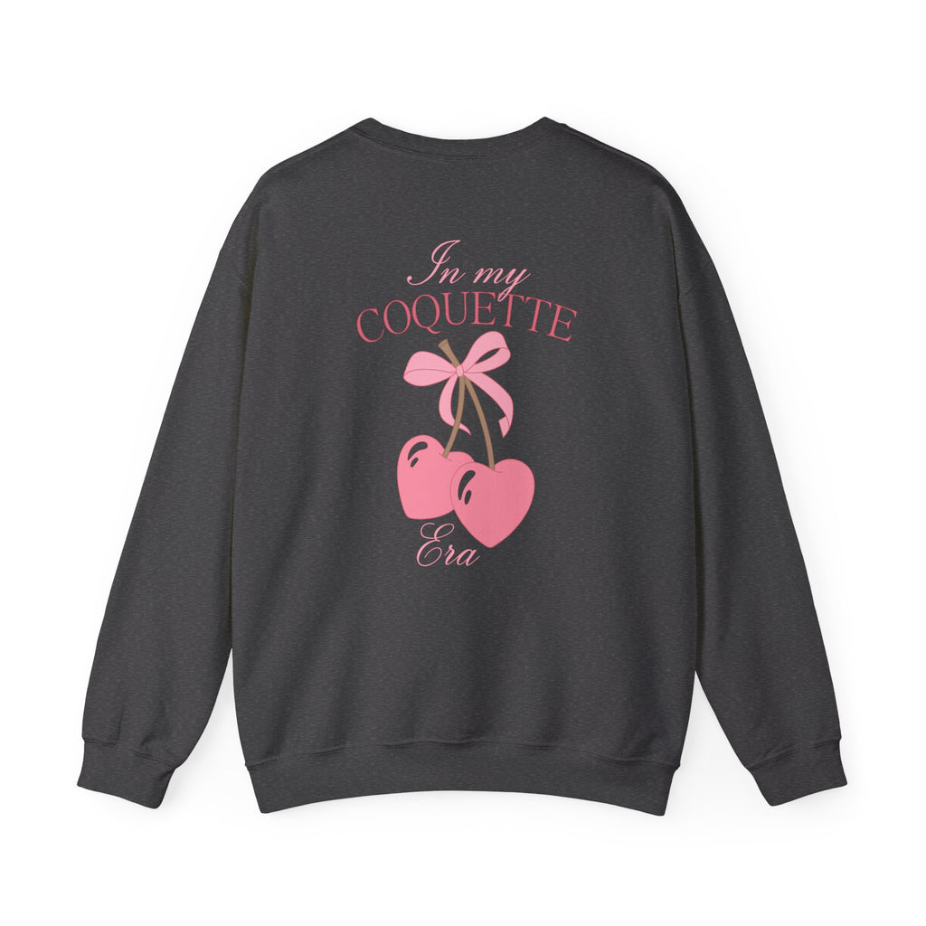 Coquette Era Crewneck Sweatshirt – Cute Cherry Print, Cozy Women's Sweater, Playful Casual Fashion