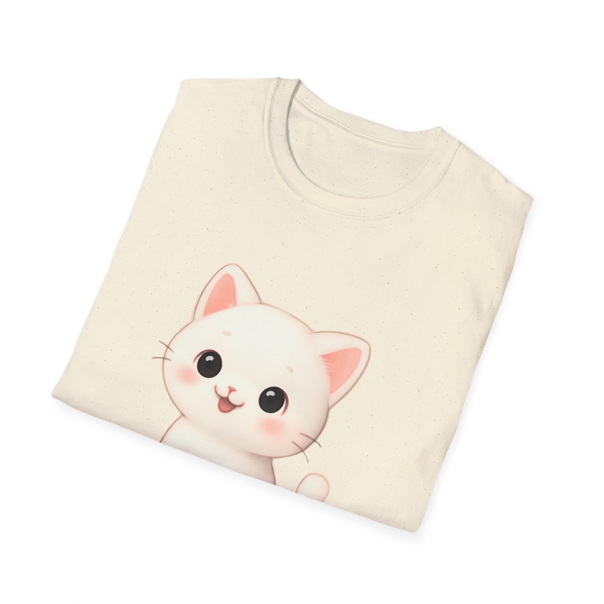 Cute Cat Meow T-Shirt – Unisex Softstyle Tee | Adorable Kitten Graphic for Kids & Adults | Perfect Gift for Cat Lovers