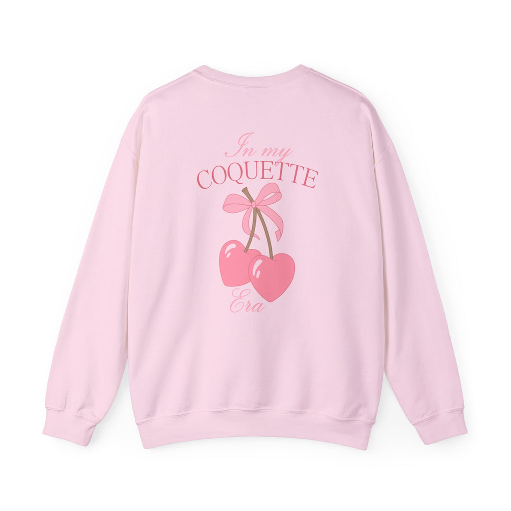 Coquette Era Crewneck Sweatshirt – Cute Cherry Print, Cozy Women's Sweater, Playful Casual Fashion