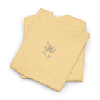 Minimalist Bow Graphic Tee – Cute Unisex T-Shirt, 100% Cotton Casual Wear (embroidered)