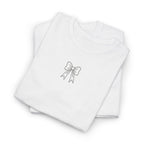 Minimalist Bow Graphic Tee – Cute Unisex T-Shirt, 100% Cotton Casual Wear (embroidered)