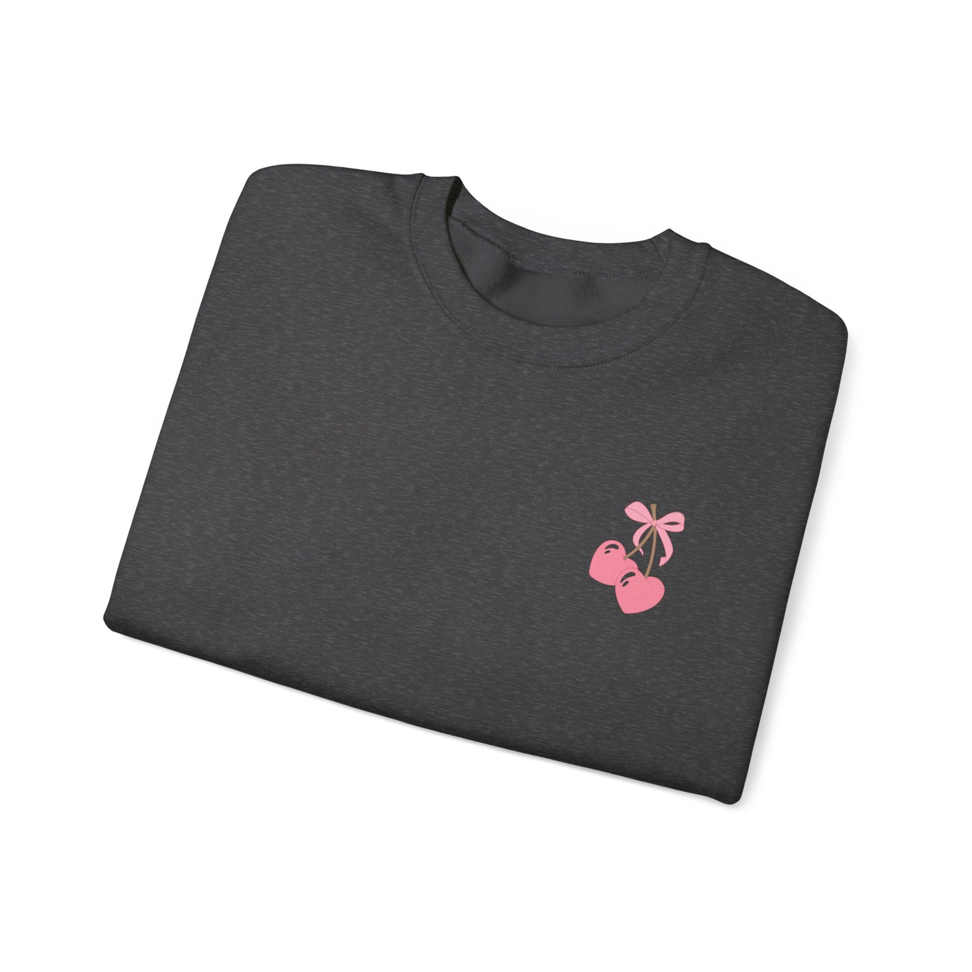 Coquette Era Crewneck Sweatshirt – Cute Cherry Print, Cozy Women's Sweater, Playful Casual Fashion