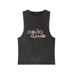 Squid Game Inspired Unisex Stonewash Tank Top | Streetwear Sleeveless Tee