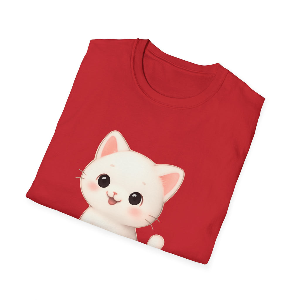 Cute Cat Meow T-Shirt – Unisex Softstyle Tee | Adorable Kitten Graphic for Kids & Adults | Perfect Gift for Cat Lovers