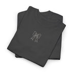 Minimalist Bow Graphic Tee – Cute Unisex T-Shirt, 100% Cotton Casual Wear (embroidered)