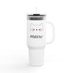 Cute Cat Insulated Travel Mug with Handle | Stainless Steel Tumbler for Coffee & Tea | Leak-Proof Gift for Cat Lovers