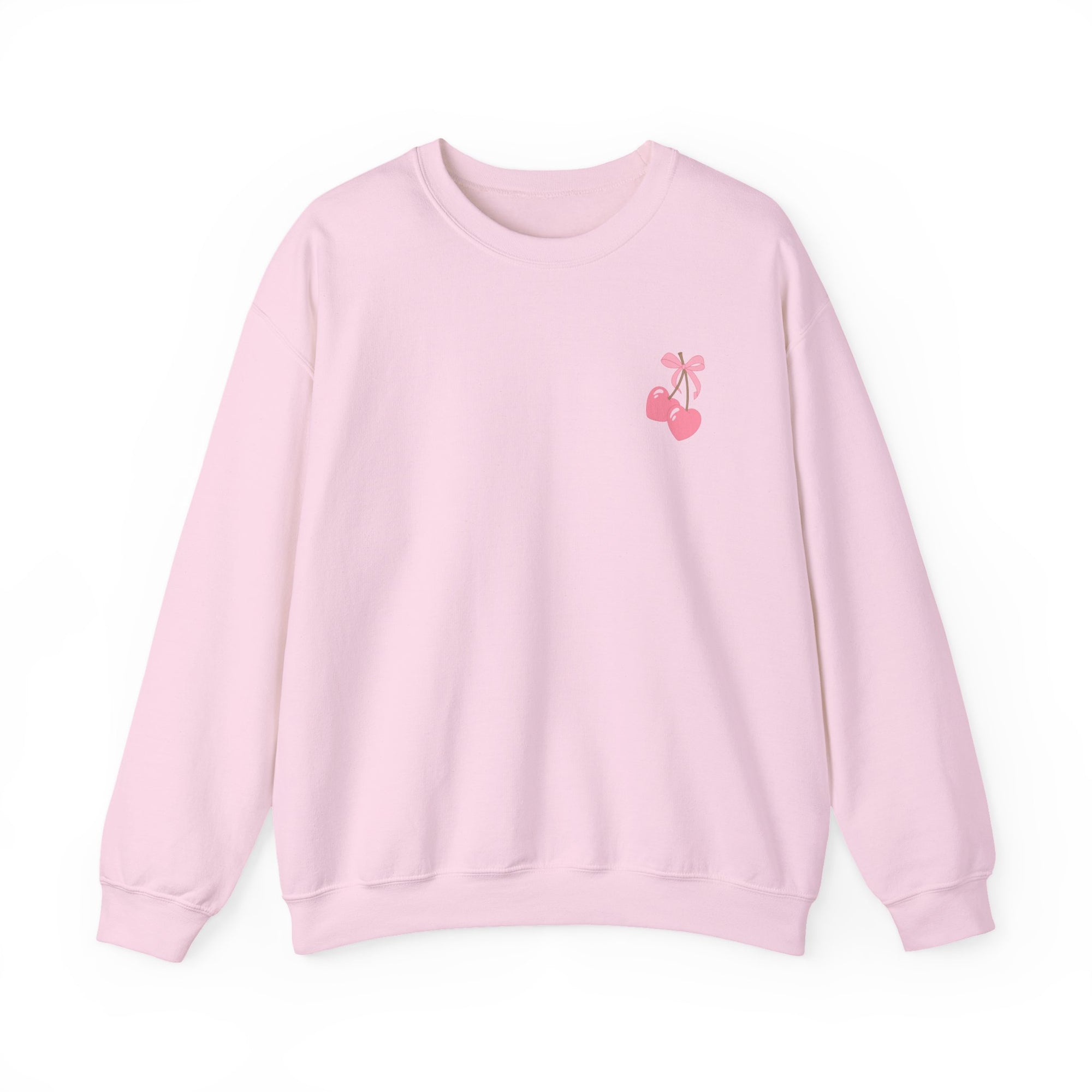 Coquette Era Crewneck Sweatshirt – Cute Cherry Print, Cozy Women's Sweater, Playful Casual Fashion