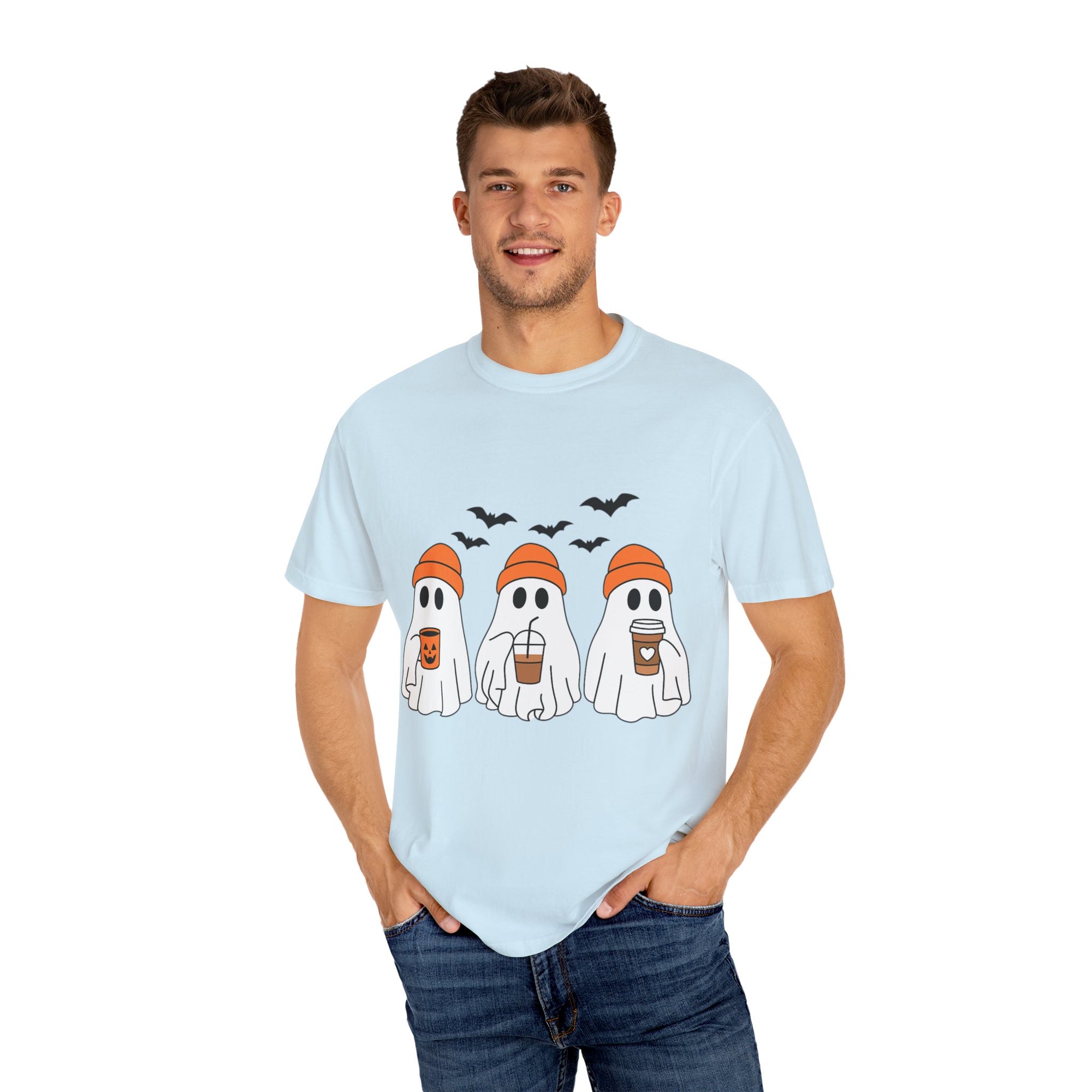 Ghostly Vibes Tee – Cute Unisex Halloween Graphic T-Shirt
