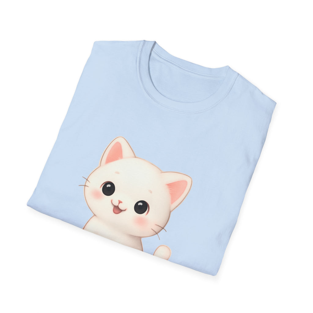 Cute Cat Meow T-Shirt – Unisex Softstyle Tee | Adorable Kitten Graphic for Kids & Adults | Perfect Gift for Cat Lovers