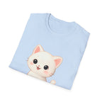 Cute Cat Meow T-Shirt – Unisex Softstyle Tee | Adorable Kitten Graphic for Kids & Adults | Perfect Gift for Cat Lovers