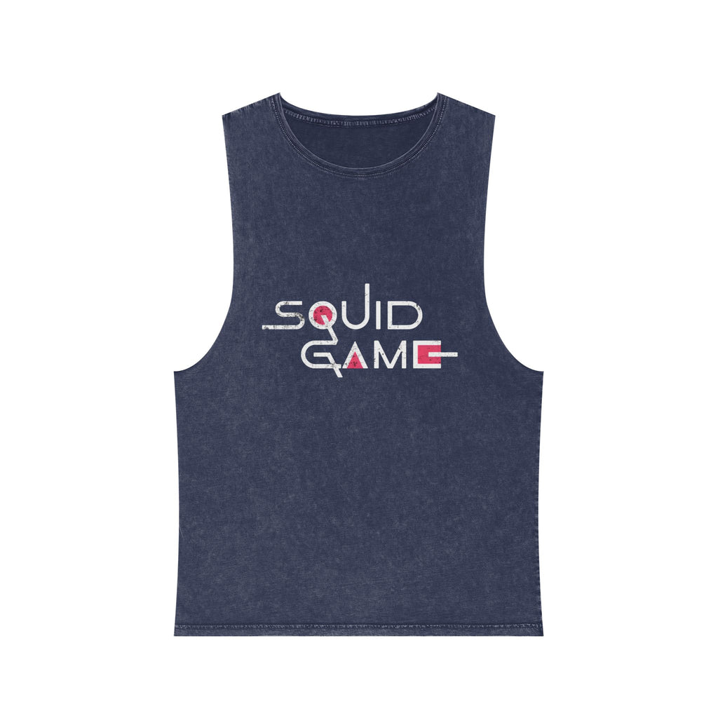 Squid Game Inspired Unisex Stonewash Tank Top | Streetwear Sleeveless Tee