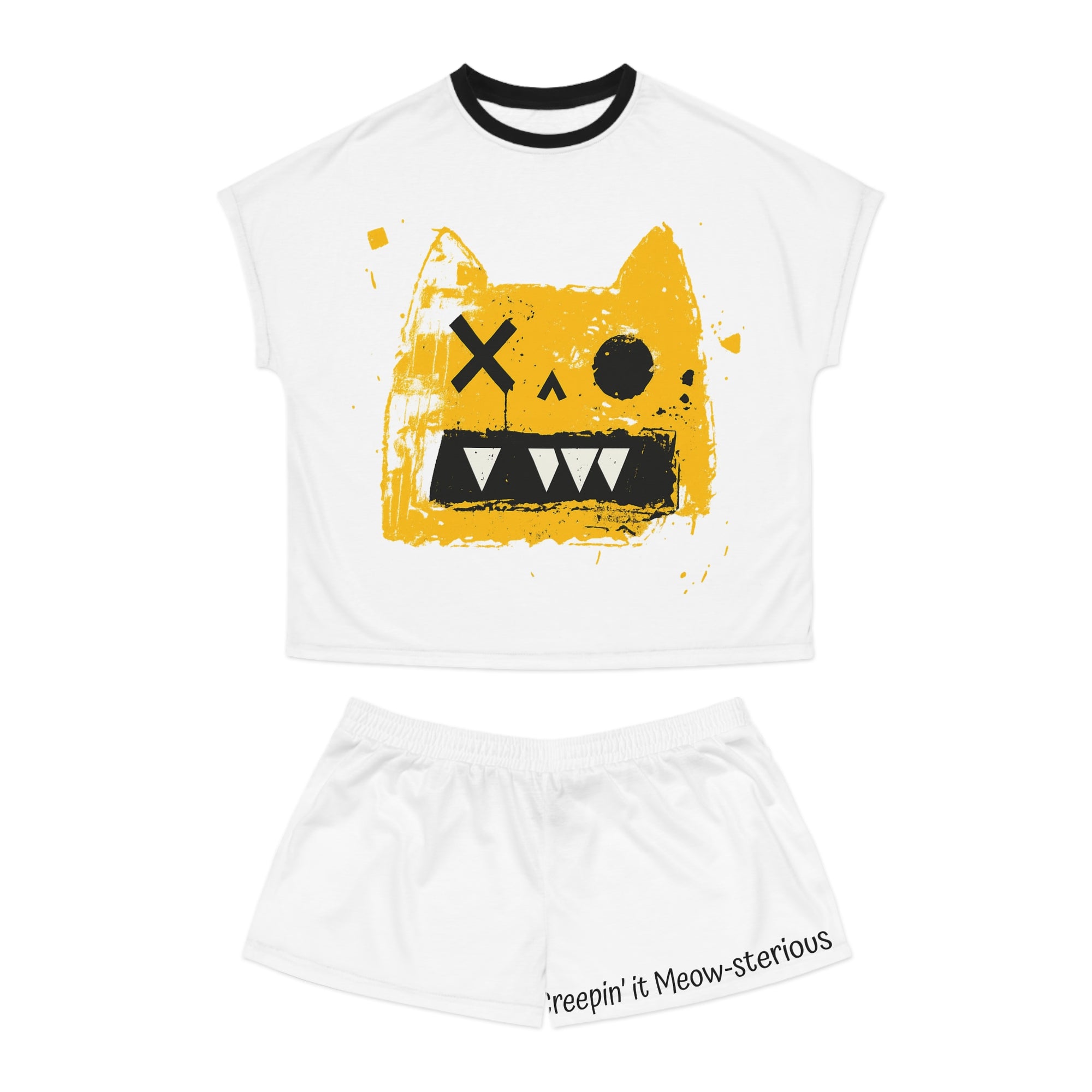Meow-stery Cat Pajama Set – Cute Women’s Short Sleepwear & Loungewear