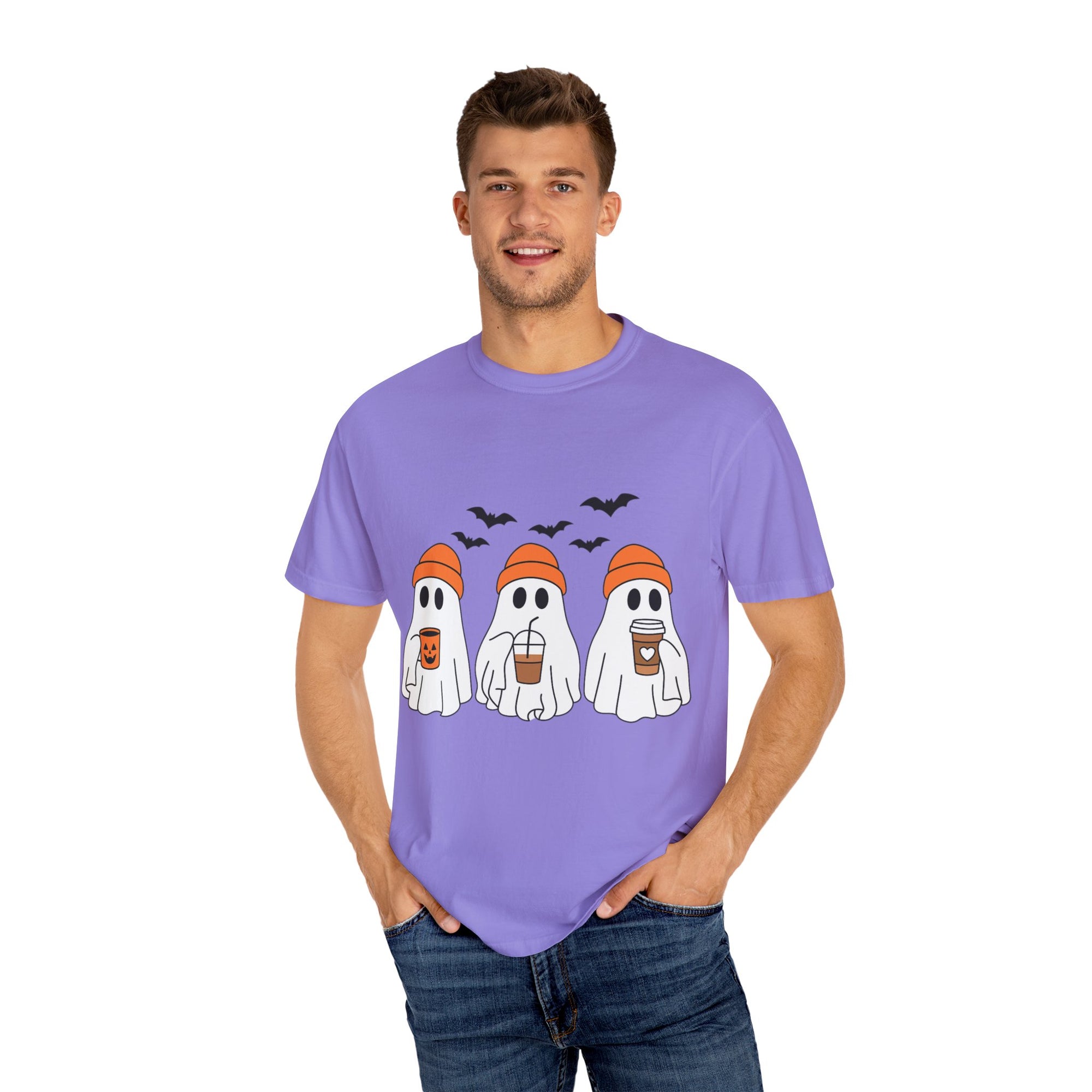 Ghostly Vibes Tee – Cute Unisex Halloween Graphic T-Shirt