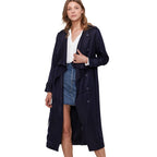 Women's Tie Waist Maxi Trench Coat