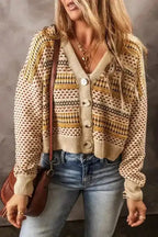 Buttoned Cropped Cardigan